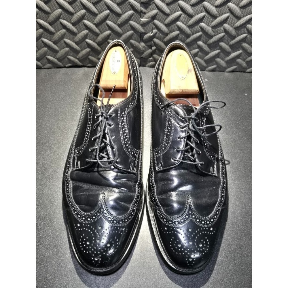Florsheim Imperial 92654 Black Leather Wingtip Oxford Mens 12EEE Vintage - Picture 14 of 16